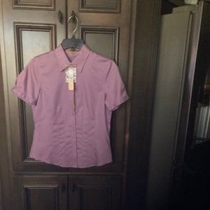 Alex Marie Wrinkle Free Short Sleeve Button-down Blouse